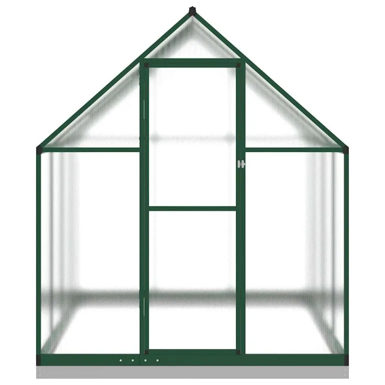 Hommdiy Gewächshaus mit Fundamentrahmen Grün 224x169x202 cm Aluminimum Pflanzenhaus mit Dachrinnensystem Flügeltür Treibhaus für Pflanzen – Bild 3