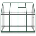 Hommdiy Gewächshaus mit Fundamentrahmen Grün 224x169x202 cm Aluminimum Pflanzenhaus mit Dachrinnensystem Flügeltür Treibhaus für Pflanzen - Thumbnail 4