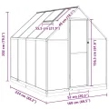 Hommdiy Gewächshaus mit Fundamentrahmen Grün 224x169x202 cm Aluminimum Pflanzenhaus mit Dachrinnensystem Flügeltür Treibhaus für Pflanzen - Thumbnail 8
