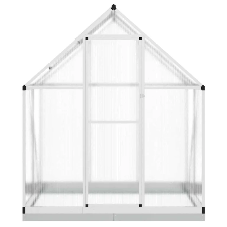 Gewächshaus mit Fundamentrahmen - Aluminium/PC, Pflanzenhaus mit Dachrinnensystem Flügeltür, Treibhaus für Pflanzen, Frühbeet (169 x 114 x 202 cm) – Bild 4