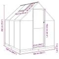 Gewächshaus mit Fundamentrahmen - Aluminium/PC, Pflanzenhaus mit Dachrinnensystem Flügeltür, Treibhaus für Pflanzen, Frühbeet (169 x 169 x 202 cm) - Thumbnail 3