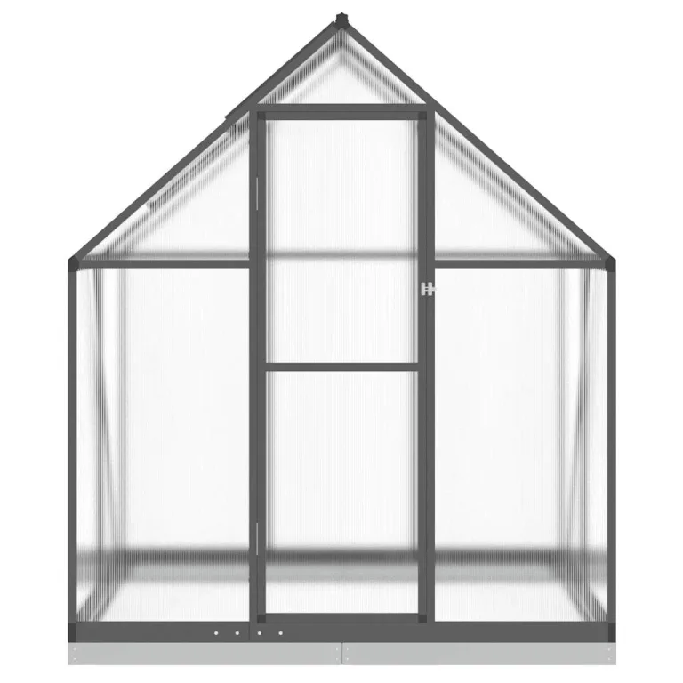 Gewächshaus mit Fundamentrahmen - Aluminium/PC, Pflanzenhaus mit Dachrinnensystem Flügeltür, Treibhaus für Pflanzen, Frühbeet (169 x 114 x 202 cm) – Bild 4