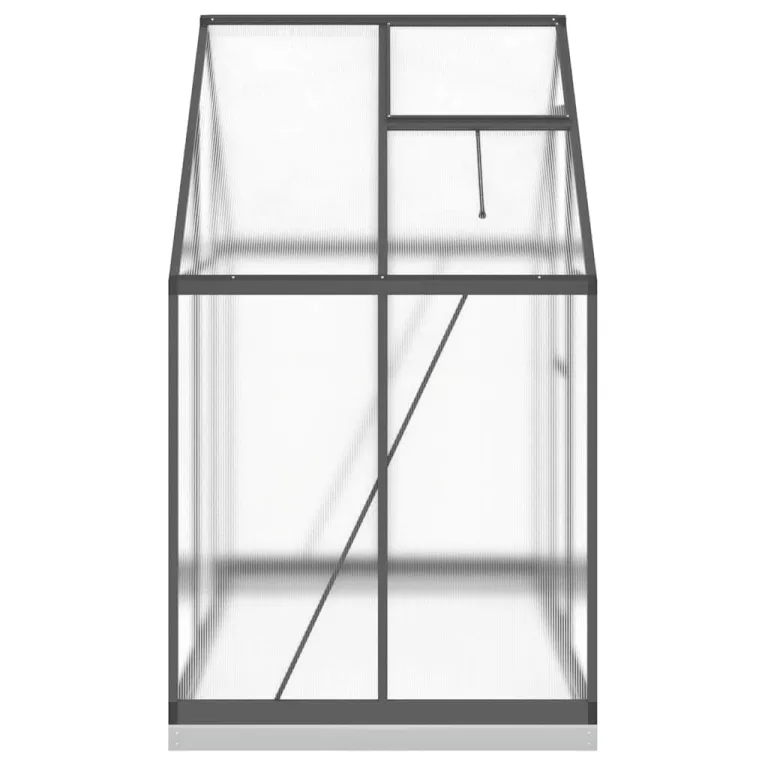 Gewächshaus mit Fundamentrahmen - Aluminium/PC, Pflanzenhaus mit Dachrinnensystem Flügeltür, Treibhaus für Pflanzen, Frühbeet (169 x 114 x 202 cm) – Bild 5