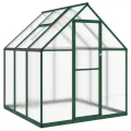 Gewächshaus mit Fundamentrahmen - Aluminium/PC, Pflanzenhaus mit Dachrinnensystem Flügeltür, Treibhaus für Pflanzen, Frühbeet (169 x 169 x 202 cm) - Thumbnail 10