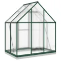 Gewächshaus mit Fundamentrahmen - Aluminium/PC, Pflanzenhaus mit Dachrinnensystem Flügeltür, Treibhaus für Pflanzen, Frühbeet (169 x 114 x 202 cm) - Thumbnail 5