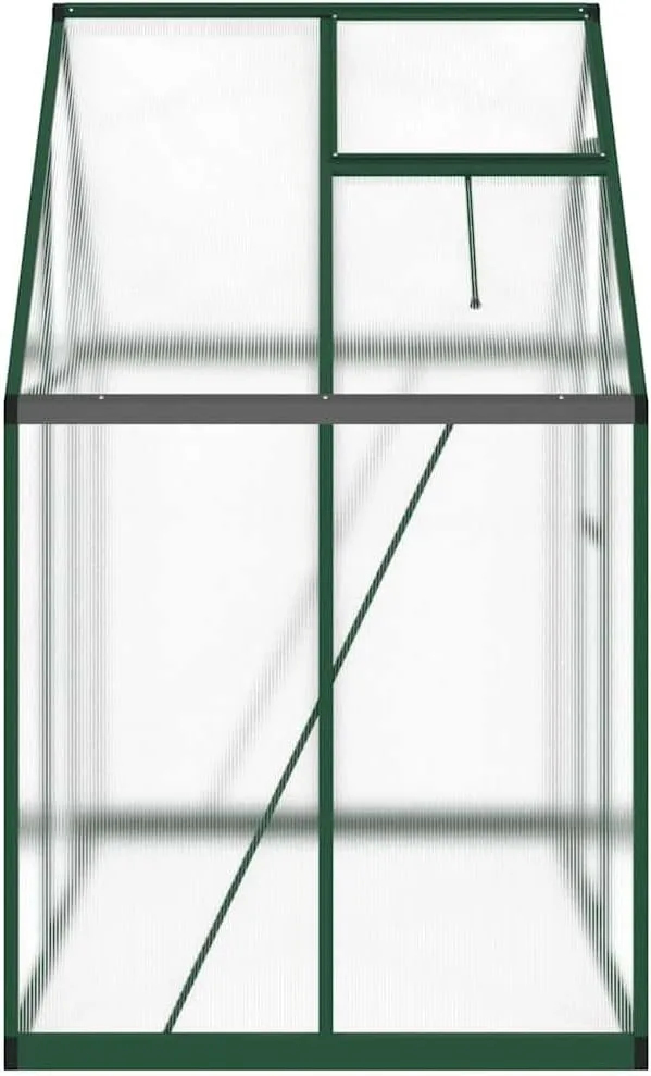 Gewächshaus mit Fundamentrahmen - Aluminium/PC, Pflanzenhaus mit Dachrinnensystem Flügeltür, Treibhaus für Pflanzen, Frühbeet (169 x 114 x 195 cm) – Bild 6
