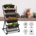 BIGTREE Hochbeet - Pflanzbeet aus Metall mit 5 Etagen - Blumentreppe Pflanztreppe mit Rollen 65x65x135cm - Gemüsebeet & Kräuterhochbeet für Balkon, Terrasse und Garten - Thumbnail 8