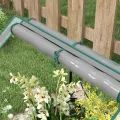 Outsunny Quadratischer Gartenbeet mit Mini-Gewächshaus, Hochbeet, Blumenkasten aus verzinktem Stahl, für Kräuter und Gemüse im Garten, Balkon, Terrasse, Dunkelgrau - Thumbnail 8