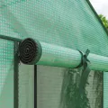 Outsunny Gewächshaus mit 3 Regalböden, Balkongewächshaus, verstärkte PE-Plane, Stahlrahmen, aufrollbare Reißverschlusstür, für Gemüse, Pflanzen und Blumen, 59 x 39 x 127 cm, grün - Thumbnail 9