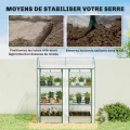 Outsunny Garten-Gewächshaus mit 3 Regalen, kleines Balkongewächshaus aus PVC-Plane und Stahlrahmen, 2 Rolltüren, für Gemüse, Pflanzen, Blumen, 143 x 46 x 164 cm, transparent - Thumbnail 5
