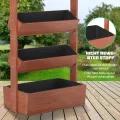 Vertikales Holz Hochbeet mit 5 Etagen Premium Blumenkasten, Frei stehender Blumentreppe Pflanztreppe Gemüsebeet Kräuterbeet Blumenbeet Pflanzkasten für Kräuter, Gemüse, Blumen - Thumbnail 9