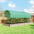 Outsunny Gewächshaus Winterfest Foliengewächshaus mit Bogendach, Erdanker Robuster Stalrahmen, Offenes Treibhaus zum Stecken, 400 x 120 x 170cm, Tomatenhaus für Tomaten, Gemüse, Pflanzen, Grün - Thumbnail 6