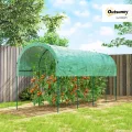 Outsunny Gewächshaus Winterfest Foliengewächshaus mit Bogendach, Erdanker Robuster Stalrahmen, Offenes Treibhaus zum Stecken, 400 x 120 x 170cm, Tomatenhaus für Tomaten, Gemüse, Pflanzen, Grün - Thumbnail 2