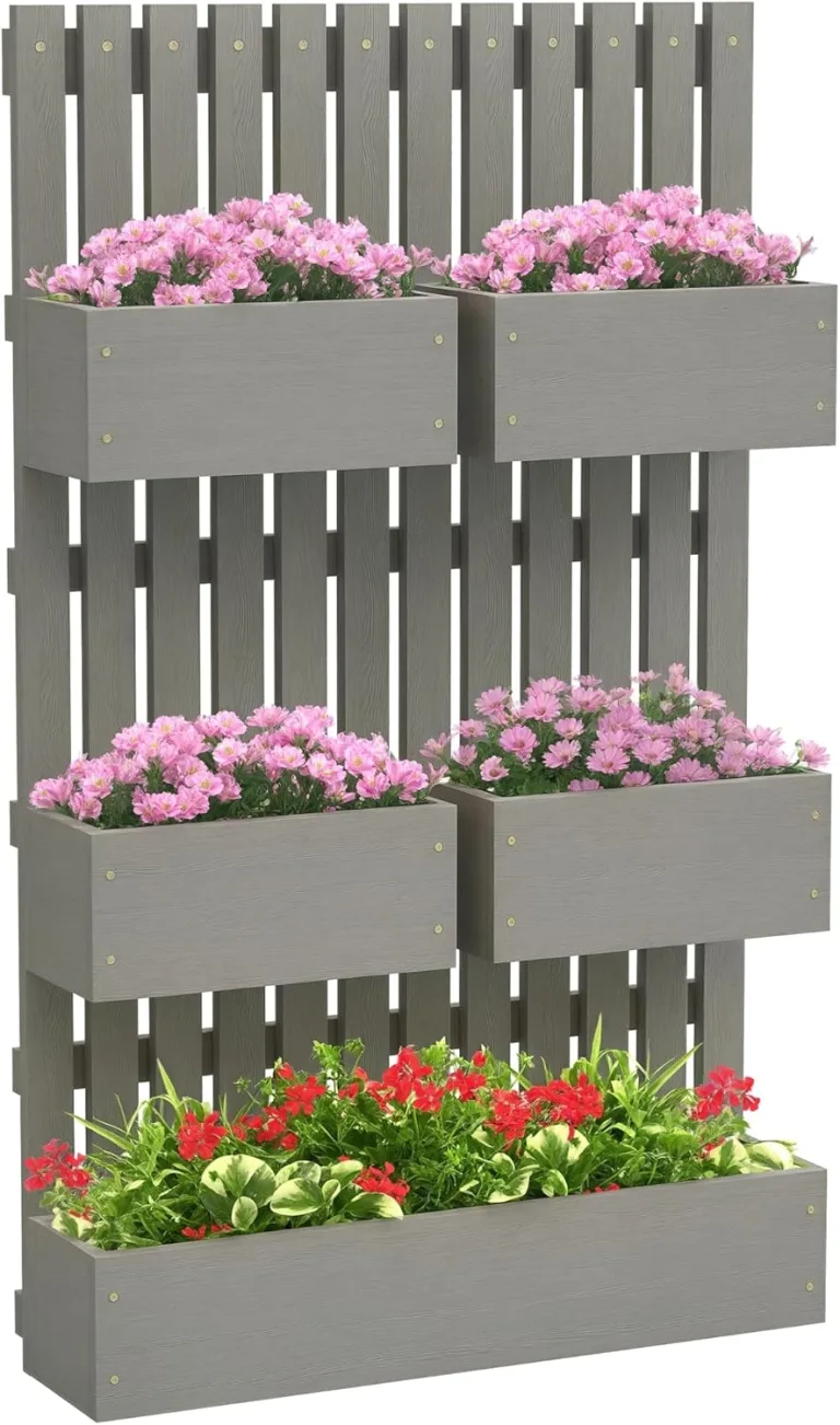 Outsunny Hochbeet Holz, verstellbar Pflanzbeet mit Rankgitter Frühbeet Gartenbeet Blumenkasten Pflanzkasten 60x16x100cm für Garten Balkon, Gartenspalier für Blumen, Kletterpflanzen, Gemüse Kräuter – Bild 1