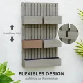 Outsunny Hochbeet Holz, verstellbar Pflanzbeet mit Rankgitter Frühbeet Gartenbeet Blumenkasten Pflanzkasten 60x16x100cm für Garten Balkon, Gartenspalier für Blumen, Kletterpflanzen, Gemüse Kräuter - Thumbnail 5