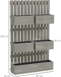 Outsunny Hochbeet Holz, verstellbar Pflanzbeet mit Rankgitter Frühbeet Gartenbeet Blumenkasten Pflanzkasten 60x16x100cm für Garten Balkon, Gartenspalier für Blumen, Kletterpflanzen, Gemüse Kräuter - Thumbnail 8