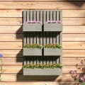 Outsunny Hochbeet Holz, verstellbar Pflanzbeet mit Rankgitter Frühbeet Gartenbeet Blumenkasten Pflanzkasten 60x16x100cm für Garten Balkon, Gartenspalier für Blumen, Kletterpflanzen, Gemüse Kräuter - Thumbnail 9