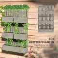 Outsunny Hochbeet Holz, verstellbar Pflanzbeet mit Rankgitter Frühbeet Gartenbeet Blumenkasten Pflanzkasten 60x16x100cm für Garten Balkon, Gartenspalier für Blumen, Kletterpflanzen, Gemüse Kräuter - Thumbnail 4
