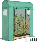 Outsunny Tomatengewächshaus Foliengewächshaus mit Rolltor Netzfenster Bogendach 170 x 68 x 200 cm Stabil Treibhaus mit PE-Folie Erdhaken Tomatenhaus Gewächshaus für Garten, Balkon, Terrasse Grün - Thumbnail 1