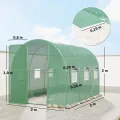 Outsunny Gewächshaus 3 x 2 x 2 m Foliengewächshaus mit Abschließbar Anschlag-Tür 6 Rollbar Netzfenster Stützstangen Verlängerte Kanten, UV-beständig Folientunnel, Winterfest Tomatenhaus, Grün - Thumbnail 7