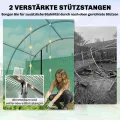 Outsunny Gewächshaus ca. 4 x 3 x 2 m Foliengewächshaus mit Rollbar 2 Reißverschlusstür & 8 Netzfenster Stützstangen Verlängerte Kanten, UV-beständig Folientunnel, Winterfest Tomatenhaus, Grün - Thumbnail 3