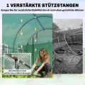 Outsunny Gewächshaus 3 x 2 x 2 m Foliengewächshaus mit Rollbar 2 Reißverschlusstür & 6 Netzfenster Stützstangen Verlängerte Kanten, UV-beständig Folientunnel, Winterfest Tomatenhaus, Grün - Thumbnail 3