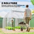 Outsunny Gewächshaus ca. 3 x 2 x 2 m Foliengewächshaus mit Rollbar Reißverschlusstür, Stützstangen Verlängerte Kanten 150g/m² PE UV-beständig Folientunnel, Winterfest Tomatenhaus, Transparent - Thumbnail 5