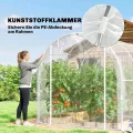 Outsunny Gewächshaus ca. 3 x 2 x 2 m Foliengewächshaus mit Rollbar Reißverschlusstür, Stützstangen Verlängerte Kanten 150g/m² PE UV-beständig Folientunnel, Winterfest Tomatenhaus, Transparent - Thumbnail 8