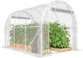 Outsunny Gewächshaus ca. 3 x 2 x 2 m Foliengewächshaus mit Rollbar Reißverschlusstür, Stützstangen Verlängerte Kanten 150g/m² PE UV-beständig Folientunnel, Winterfest Tomatenhaus, Transparent - Thumbnail 1