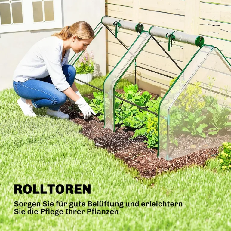 Outsunny Gewächshaus mit Reißverschlussfenster, Winterfest Foliengewächshaus aus Stahl, Treibhaus für Balkon, Garten, 180 x 90 x 90 cm, Tomatenhaus für Tomaten, Gemüse, Blumen, Transparent – Bild 7
