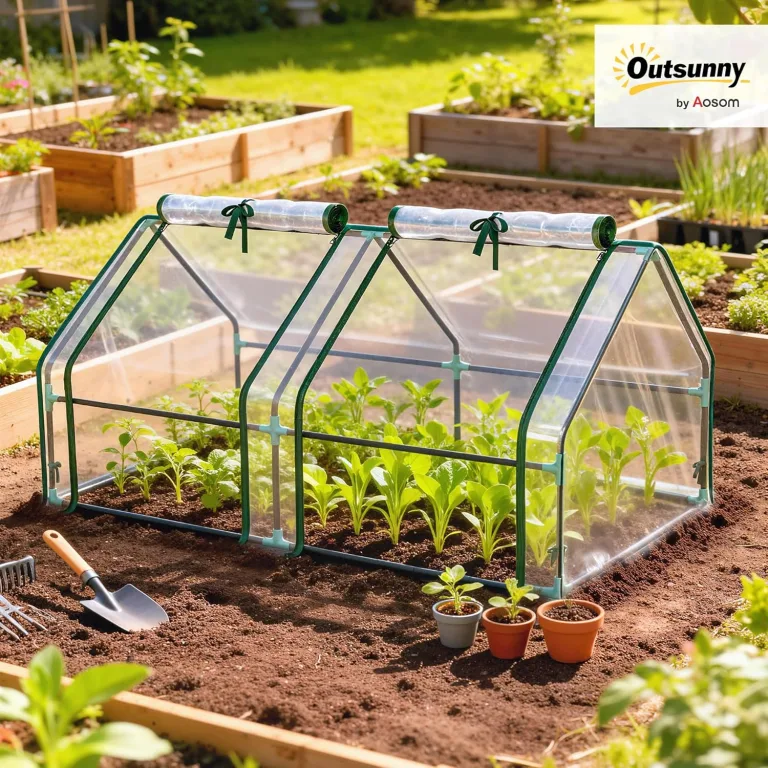 Outsunny Gewächshaus mit Reißverschlussfenster, Winterfest Foliengewächshaus aus Stahl, Treibhaus für Balkon, Garten, 180 x 90 x 90 cm, Tomatenhaus für Tomaten, Gemüse, Blumen, Transparent – Bild 3