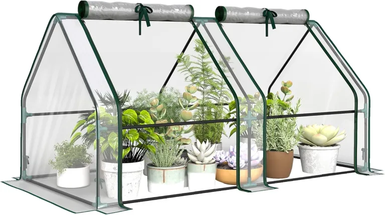 Outsunny Gewächshaus mit Reißverschlussfenster, Winterfest Foliengewächshaus aus Stahl, Treibhaus für Balkon, Garten, 180 x 90 x 90 cm, Tomatenhaus für Tomaten, Gemüse, Blumen, Transparent – Bild 1