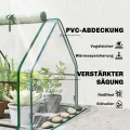 Outsunny Gewächshaus mit Reißverschlussfenster, Winterfest Foliengewächshaus aus Stahl, Treibhaus für Balkon, Garten, 180 x 90 x 90 cm, Tomatenhaus für Tomaten, Gemüse, Blumen, Transparent - Thumbnail 4