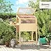 Outsunny Hochbeet mit Frühbeetaufsatz aus Holz Pflanzkasten mit Gewächshaus klappbar Seitentisch Ablagefach, Erhöhtes Frühbeet Pflanzbeet 104x50x120cm Kräuterbeet für Garten Balkon Terrasse Naturholz - Thumbnail 2