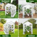 GarveeHome Gewächshaus Foliengewächshaus Begehbares Gartenhäuschen Mit Regal, Tomatenhaus Tomatengewächshaus, Folien Treibhaus Für Tomaten, Gemüse, Obst, Blumen - Thumbnail 7