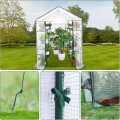 GarveeHome Gewächshaus Foliengewächshaus Begehbares Gartenhäuschen Mit Regal, Tomatenhaus Tomatengewächshaus, Folien Treibhaus Für Tomaten, Gemüse, Obst, Blumen - Thumbnail 4