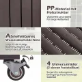 COSTWAY Hochbeet mit Rollen, erhöhtes Gartenbeet mit Ablage, Wasserstandsanzeiger & Ablauflöchern, Kräuterbeet Gemüsebeet, aus Kunststoff und Metall, Pflanztisch für Balkon Garten Terrasse, Braun - Thumbnail 7