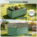 Metall Hochbeet 240x120x60 cm, Pflanzenbeet aus Robustem Verzinktem Stahl mit Schutznetz & Unkrautvlies, Extra Breit & Stabil, Ideal für Gemüse,Kräuter, Blumen,Inkl. Montagewerkzeug & Handschuhe,Grün - Thumbnail 6