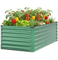 Metall Hochbeet 240x120x60 cm, Pflanzenbeet aus Robustem Verzinktem Stahl mit Schutznetz & Unkrautvlies, Extra Breit & Stabil, Ideal für Gemüse,Kräuter, Blumen,Inkl. Montagewerkzeug & Handschuhe,Grün - Thumbnail 10
