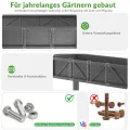 Hochbeet 183x44x73cm, Wetterfestes Pflanzkübel Außen mit Ablagefach, 6 Haken & 2 Vlieseinlagen, Für Gemüse Blumen Kräuter, Garten Balkon Terrasse, Grau - Thumbnail 3