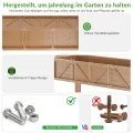 Hochbeet 120x44x70cm, Metall Hochbeet mit Rollen & Griff, 3 Haken & Vlieseinlage, Für Gemüse Blumen Kräuter, Garten Balkon Terrasse, Teak Optik - Thumbnail 4