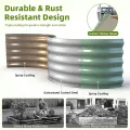 Hochbeet Metall 90 x 90 x 43cm, Verzinktes Stahl-Hochbeete für den Garten, Gemüsebeet Gartenbeet Hochbeet für Gemüse Kräuter Blumen Gartenbeet, Hellgrün,Runden - Thumbnail 7