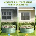 Hochbeet Metall 90 x 90 x 43cm, Verzinktes Stahl-Hochbeete für den Garten, Gemüsebeet Gartenbeet Hochbeet für Gemüse Kräuter Blumen Gartenbeet, Hellgrün,Runden - Thumbnail 8