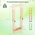 COSTWAY Blumenkasten mit Rankgitter, Pflanzkasten mit Rankhilfe & hängendem Dach, Hochbeet für Kletterpflanzen & hängende Körbe, Sichtschutz Pflanzkübel, für Garten Hof Terrasse (110x35x227 cm,Natur) - Thumbnail 2