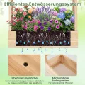 COSTWAY Blumenkasten mit Rankgitter, Pflanzkasten mit Rankhilfe & hängendem Dach, Hochbeet für Kletterpflanzen & hängende Körbe, Sichtschutz Pflanzkübel, für Garten Hof Terrasse (110x35x227 cm,Natur) - Thumbnail 4