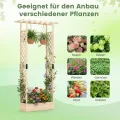 COSTWAY Blumenkasten mit Rankgitter, Pflanzkasten mit Rankhilfe & hängendem Dach, Hochbeet für Kletterpflanzen & hängende Körbe, Sichtschutz Pflanzkübel, für Garten Hof Terrasse (110x35x227 cm,Natur) - Thumbnail 6