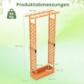 COSTWAY Blumenkasten mit Rankgitter, Pflanzkasten mit Rankhilfe & hängendem Dach, Hochbeet für Kletterpflanzen & hängende Körbe, Sichtschutz Pflanzkübel, für Garten Hof Terrasse (110x35x227 cm,Orange) - Thumbnail 2