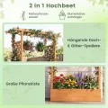 COSTWAY Blumenkasten mit Rankgitter, Pflanzkasten mit Rankhilfe & hängendem Dach, Hochbeet für Kletterpflanzen & hängende Körbe, Sichtschutz Pflanzkübel, für Garten Hof Terrasse (110x35x227 cm,Orange) - Thumbnail 3