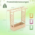COSTWAY Blumenkasten mit Rankgitter, Pflanzkasten mit Rankhilfe & hängendem Dach, Hochbeet für Kletterpflanzen, hängende Körbe, Sichtschutz Pflanzkübel für Garten Hof Terrasse (110x35x114 cm, Natur) - Thumbnail 2