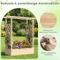 COSTWAY Blumenkasten mit Rankgitter, Pflanzkasten mit Rankhilfe & hängendem Dach, Hochbeet für Kletterpflanzen, hängende Körbe, Sichtschutz Pflanzkübel für Garten Hof Terrasse (110x35x114 cm, Natur) - Thumbnail 5